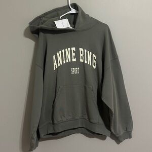 Anine Bing Sport Hoodie in green shade like new (removed tags) size large